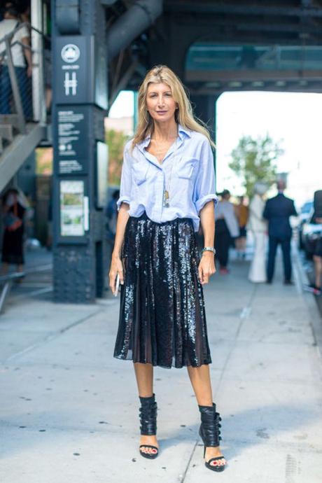 Falda Lentejuelas Plateada Combinar