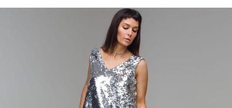 Falda Lentejuelas Plateada Combinar