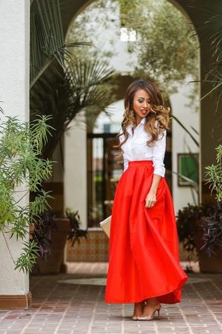 Falda Roja Con Camisa Blanca - Paperblog