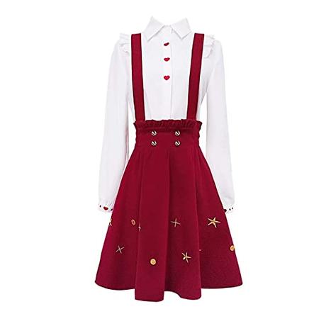 Falda Roja Con Camisa Blanca