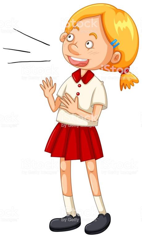 Falda Roja Con Camisa Blanca