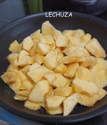 TARTA DE HOJALDRE DE MANZANAS Y CREMA DE MANDARINA (CON CRUMBLE)