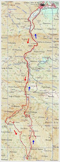 Soto de Agues-Camín d´Agüeria/Foz de Llaímu (Ruta del Alba)-Les Felgueres-Los Pandanes-Mina Carmen (o de Llaímu)