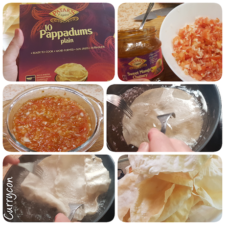 Papadums con chutney de Mango