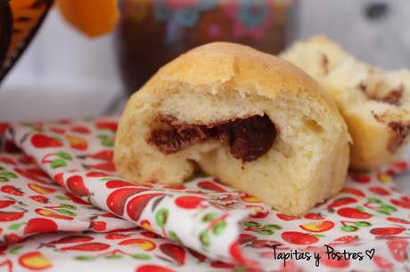 BOLLOS DE LECHE RELLENOS CON GANACHE DE CHOCOLATE (bollicaos caseros) bollos de leche rellenos