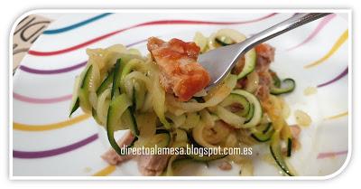 Espaguetis de calabacín con atún