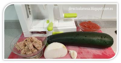 Espaguetis de calabacín con atún