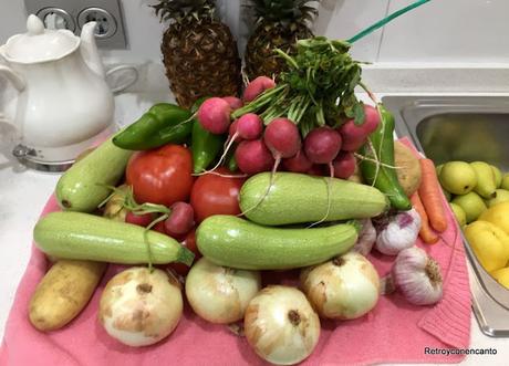 Con frutas y verduras