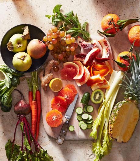 Con frutas y verduras