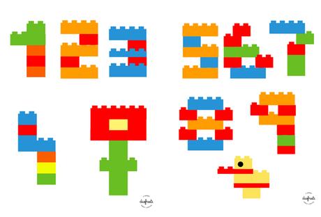 Imprimibles gratis para jugar y aprender con piezas de construcción LEGO Imprimibles gratis para jugar y aprender con piezas de construcción LEGO