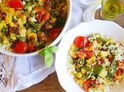 Ensalada templada colorida cuscús