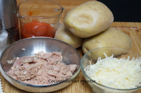 Patatas rellenas de atún y queso Patatas rellenas de atún y queso