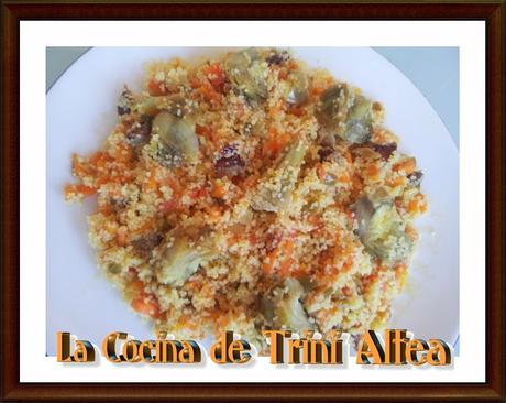COUS-COUS CON ALCACHOFAS, DÁTILES, VERDURAS Y VINO RIOJA SEMI DULCE COUS-COUS CON ALCACHOFAS, DÁTILES, VERDURAS Y VINO RIOJA SEMI DULCE