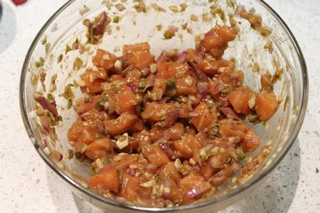 Tartar de salmón, receta fácil y sana