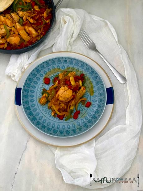 salteado de pollo con verduras receta paso a paso