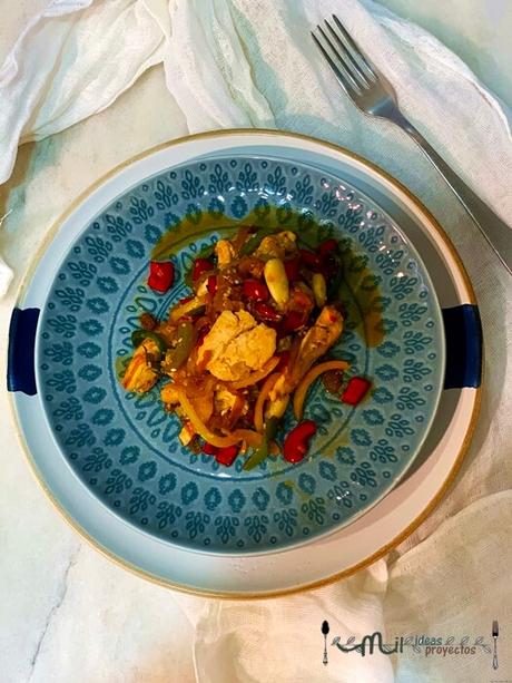 receta de salteado de pollo con verduras receta sencilla y rápida de preparar