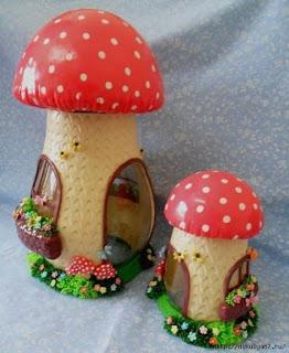 Haz hermosos hongos decorativos usando botellas recicladas Haz hermosos hongos decorativos usando botellas recicladas