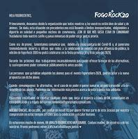 Comunicado Cancelación Festival Fogo Rock 2020