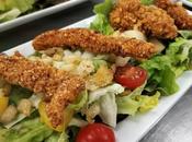 Ensalada templada pollo empanado
