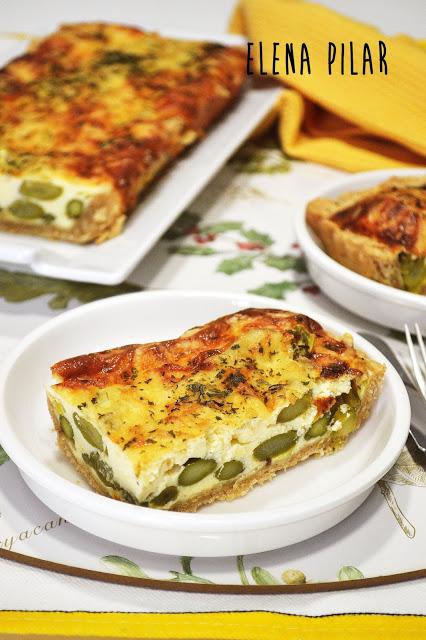 Crostata de espárragos verdes y queso mascarpone (integral)