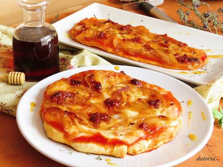 Pizza de sobrasada y miel