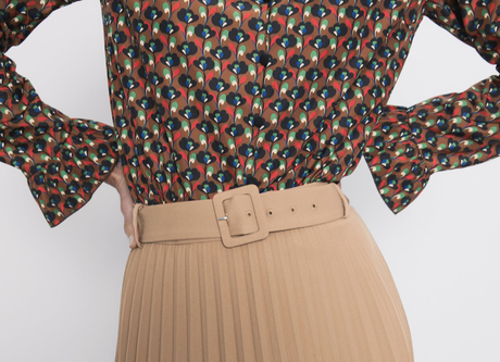 Falda Plisada Larga Zara