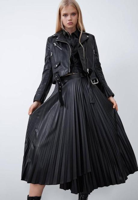 Falda Plisada Larga Zara