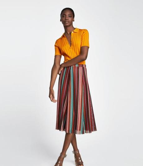 Falda Plisada Larga Zara