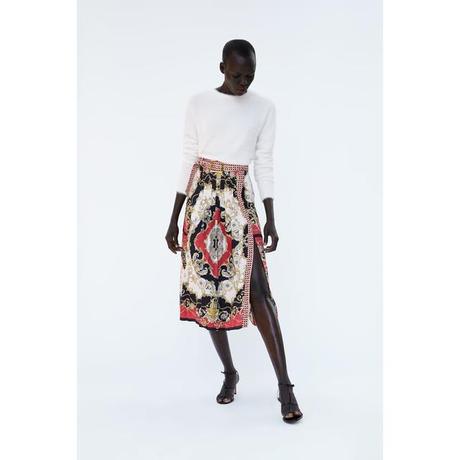 Falda Plisada Larga Zara