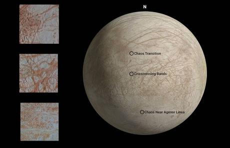 Espectaculares imágenes de la superficie de la luna Europa de Júpiter