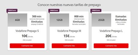 Vodafone mejora sus tarifas móviles de prepago