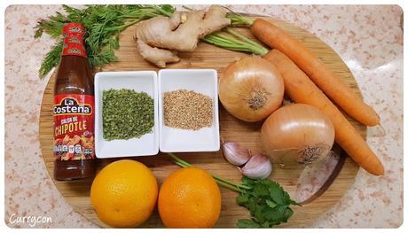 Pollo chipotle en salsa de naranja