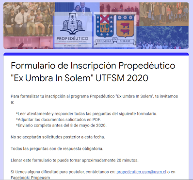Invitación para postular al propedéutico UTFSM 2020.