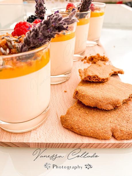 Tarta de Queso con Coulis de Mango al aroma de Lavanda