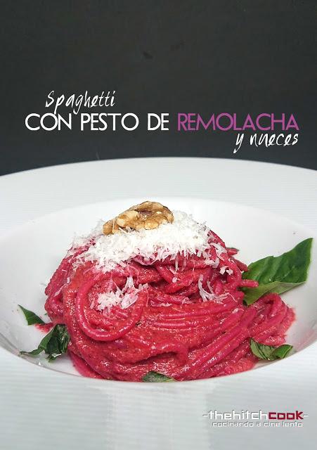 SPAGUETTI CON PESTO DE REMOLACHA Y NUECES (Pink Pesto)