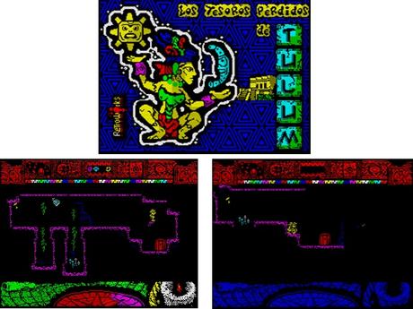 Nuevos títulos para ZX Spectrum: Los tesoros perdidos de Tulum y Bonnie and Clyde Pantallas Tesoros Tulum