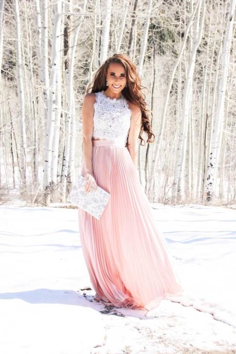 Falda Larga Plisada Para Boda