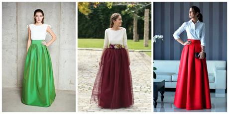 Falda Larga Plisada Para Boda