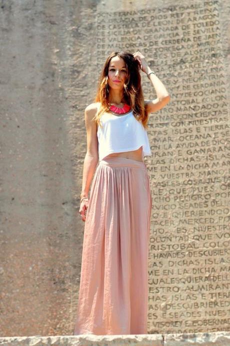 Falda Larga Plisada Para Boda