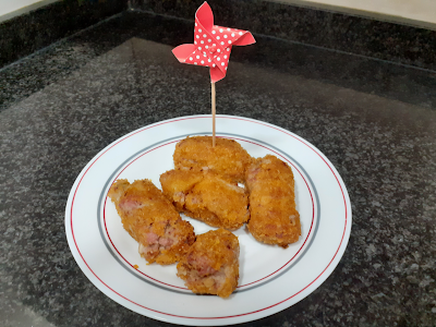 CROQUETAS DE CARNE CON BERENJENA,TOMATE Y PIÑONES