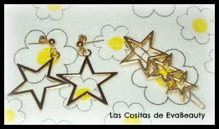 compras haul variado low cost Aliexpress pendientes estrella y horquilla estrellas de Aliexpress