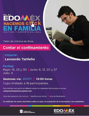 INVITA SECRETARÍA DE CULTURA Y DEPORTE AL TALLER EN LÍNEA “CONTANDO LA CRÓNICA”