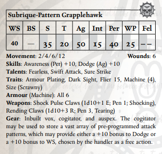 Los Grapplehawk (Necromunda y Dark Heresy)