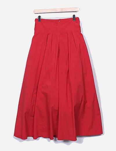 Falda Circular Roja Larga