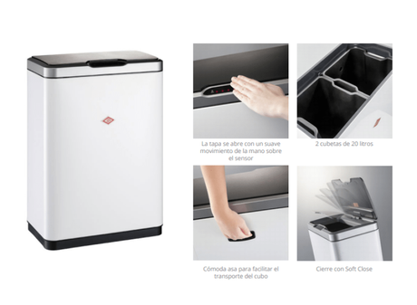 Cubos y papeleras con tapa para evitar contagios FICHA MASTER DOUBLE