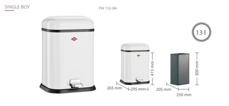 Cubos y papeleras con tapa para evitar contagios FICHA SINGLE BOY 1