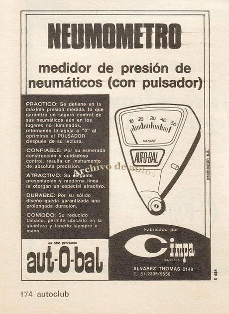 Aut-O-bal, medidor de presión de neumáticos