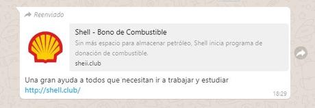 Shell denuncia un intento de estafa de combustible gratis que circula por WhatsApp