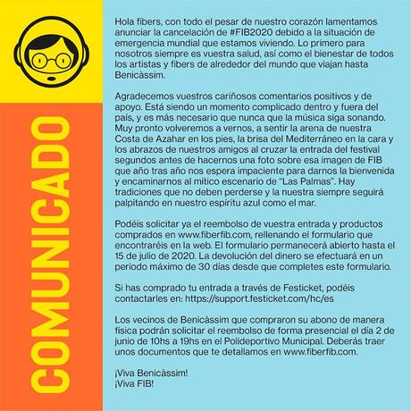 El FIB no se celebrará en 2020