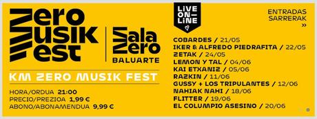 Conciertos en streaming por 1,99 euros desde la sala Baluarte de Pamplona: El Columpio Asesino, Iker & Alfredo Piedrafita, Razkin, Flitter...
